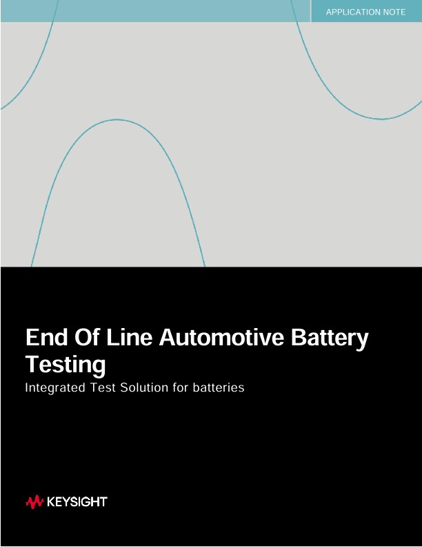 End Of Line Automotive Battery Testing PDF Asset Page Keysight